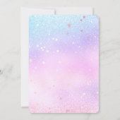 Eenhoorn Regenboog Glitter Sterren Magische Verjaa Kaart (Achterkant)