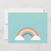 Eenhoorn Regenboog Meisjes Verjaardagsfeestuitnodi Kaart (Achterkant)