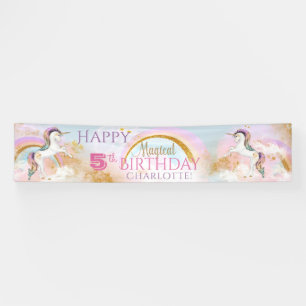 Eenhoorn Regenboog Verjaardagsfeest Banner