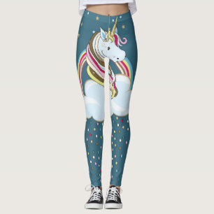  eenhoorn: regenboogwolkenillustratie leggings