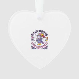 Eenhoorn regenlaarzen en Eenhoorn Roots Commercial Ornament
