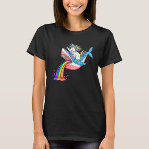 Eenhoorn Riding LGBTQ Pride Shark LGBT Pride Maand T-shirt
