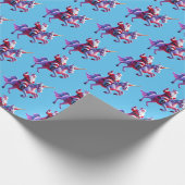 Eenhoorn Riding Santa Cadeaupapier (Hoek)