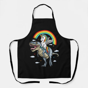 Eenhoorn Riding Trex Dinosaurus Momicorn Regenboog Schort