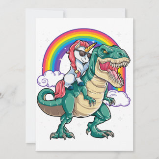 Eenhoorn Rijdt T Rex Dinosaur Boys Girls Mannen Vr Kaart