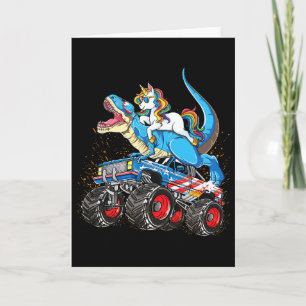 Eenhoorn Rijdt T Rex Monster Truck Jongens Meisjes Kaart