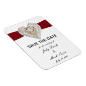 Eenhoorn Rode Kant Save The Date Magneet (Rechterzijde)