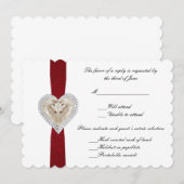 Eenhoorn Rode Kant Trouwreactiekaart Kaart (Voorkant / Achterkant)