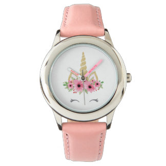Eenhoorn Roestvrij staal Roze Horloge