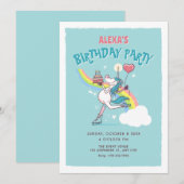 Eenhoorn Roller schaatsen Verjaardag Kaart (Voorkant / Achterkant)