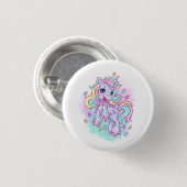 Eenhoorn  ronde button 3,2 cm (Voorkant /achterkant)