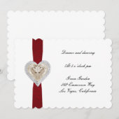 Eenhoorn Rood Kant Bruiloftsreceptiekaart Kaart (Voorkant / Achterkant)