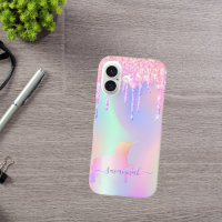 Eenhoorn roze druppels holografische naam