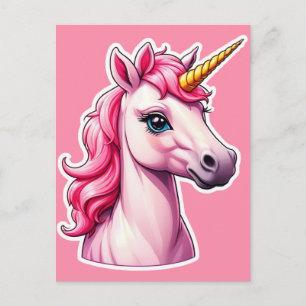 Eenhoorn Roze Fantasie Briefkaart