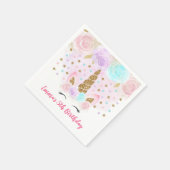 Eenhoorn Roze & Goud Verjaardag Servetten (Hoek)