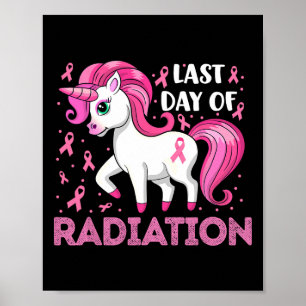 Eenhoorn roze lint laatste dag van bestraling bors poster