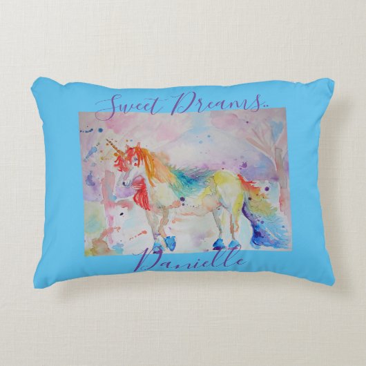 Eenhoorn Roze Meisjes Zoete Dromen Kussen (Voorkant)