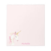Eenhoorn roze naam meisje notitieblok (Voorkant)
