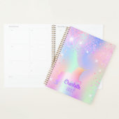 Eenhoorn roze paarse holografische naam planner (Display)
