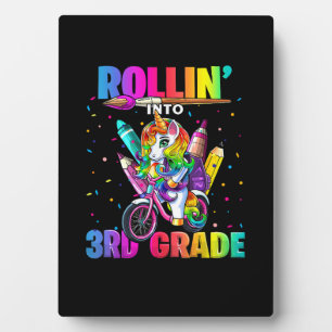 Eenhoorn Rugzak voor het eerste schooldag voor mei Fotoplaat