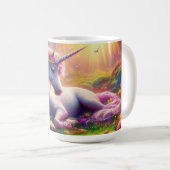 Eenhoorn rust in een levendig betoverd bos koffiemok (Voorkant rechts)