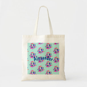 Eenhoorn schattig super meisje groen marinetekst T Tote Bag