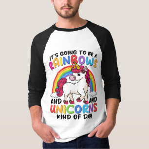 Eenhoorn Schattig Whimsiek Grappige Regenbogen En T-shirt