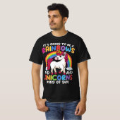 Eenhoorn Schattig Whimsisch Grappig Regenbogen En  T-shirt (Voorkant volledig)