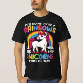 Eenhoorn Schattig Whimsisch Grappig Regenbogen En  T-shirt (Voorkant)