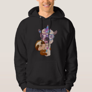 Eenhoorn Schattige Bruin Luiaard Regenboog Dier Ll Hoodie