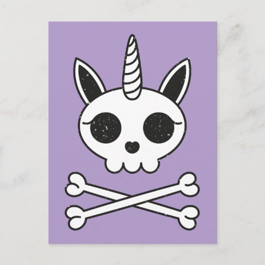 Eenhoorn Schedel en Kruisbeenderen Briefkaart (Voorkant)