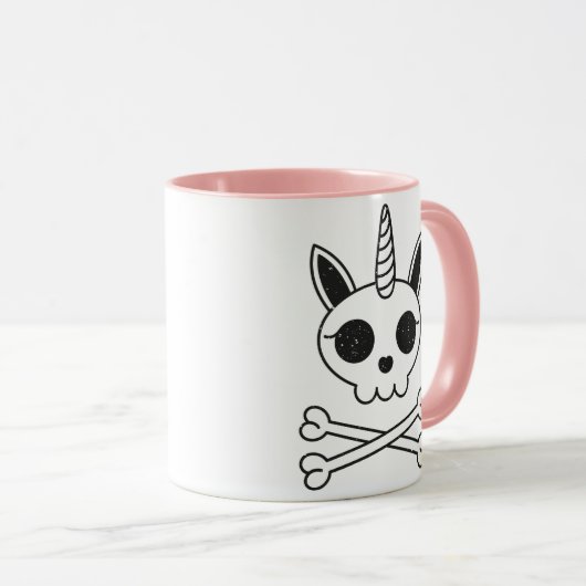 Eenhoorn Schedel en Kruisbeenderen Mok (Voorkant rechts)