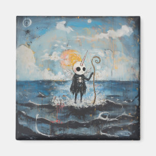 Eenhoorn Schedel Magische Hekserige Gothic Spider  Magneet