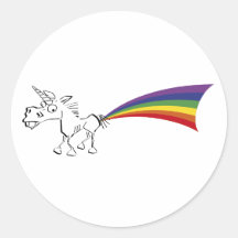 Eenhoorn scheten een regenboog stickers
