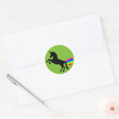Eenhoorn scheten regenbogen sticker groen (Envelop)