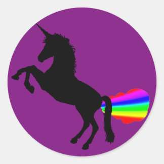 Eenhoorn scheten regenbogen sticker paarse