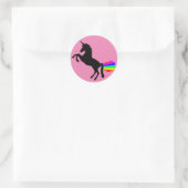 Eenhoorn scheten regenbogen sticker roze (Tas)