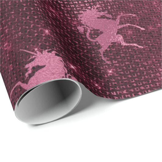 Eenhoorn Sequin Zwart Vonk Marsal Glitter Bourgogn Cadeaupapier (Rol Hoek)