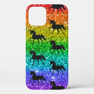 Eenhoorn Silhouet Regenboog Glitters LGBTQ trots iPhone 12 Hoesje