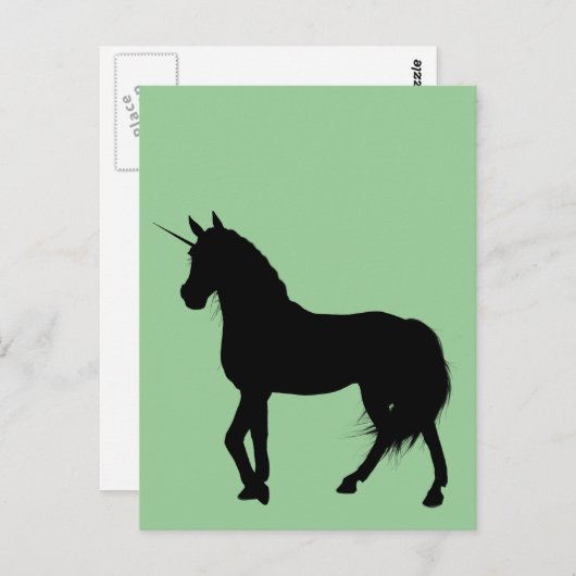 Eenhoorn Silhouette Briefkaart (Voorkant / Achterkant)