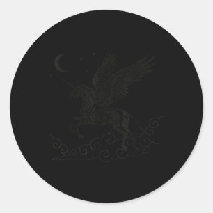 Eenhoorn Skelet Halloween Gotische Griezelfilm Voo Ronde Sticker