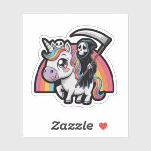 Eenhoorn Skull Riding Sticker