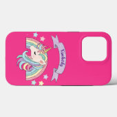 Eenhoorn & Sparkly Rainbow Aangepaste naam op Hot  Case-Mate iPhone Case (Achterkant (horizontaal))