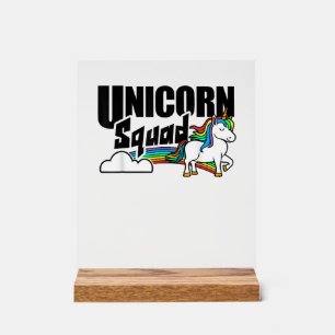 Eenhoorn Squad Regenboog Eenhoorns Liefhebber Grap Acryl Bord