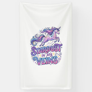 Eenhoorn-sterrenstof in mijn aderen Retro stijl le Spandoek