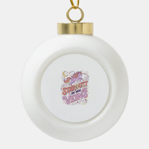Eenhoorn-sterrenstof in mijn aderen Whimsical Merc Keramische Bal Ornament