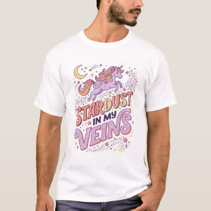 Eenhoorn Sterrenstof in Mijn Aderen Whimsical Merc T-shirt