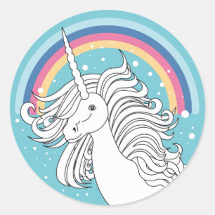 EENHOORN STICKER BLAUW