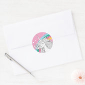 EENHOORN STICKER ROZE (Envelop)