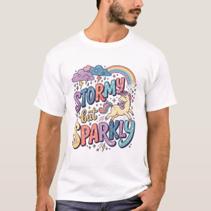 Eenhoorn Stormachtig maar Fonkelend Whimsisch Merc T-shirt
